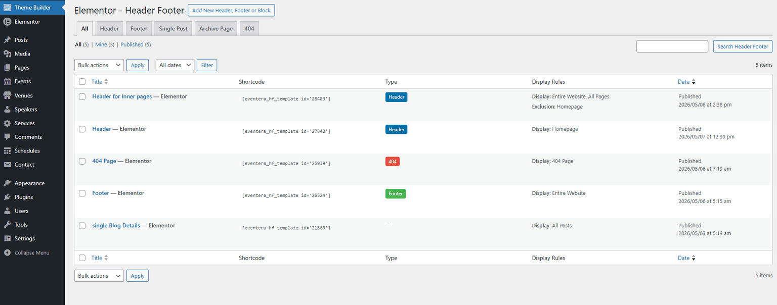 Header Footer Builder Overview!