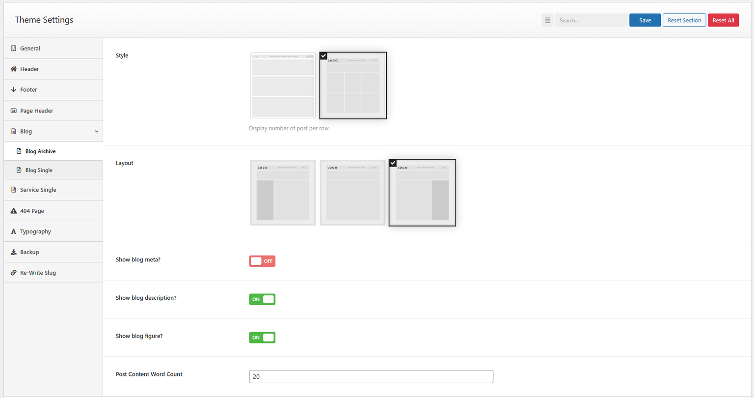 Blog Archive Settings Blog Archive Settings